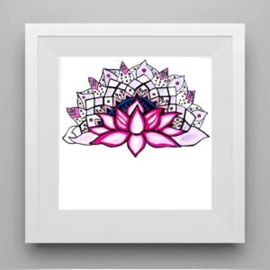 Handmade acrylic canvas mandala lotus flower frame